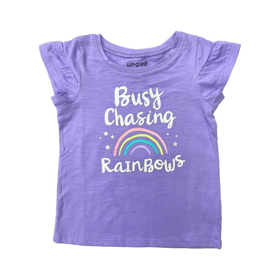 Infant Toddler Girls Busy Chasing Rainbows Purple Short Sleeve T-Shirt 24 Months
