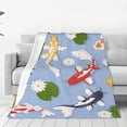 thumbnail image 1 of Balery Colorful Koi Fish Manta de Felpa Suave y Acogedora – Cobija de Franela Aterciopelada para Cama, Lavable y Cálida para Sofá, Mascotas, Transpirable-50"x40", 1 of 7