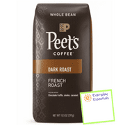 Peet's French Roast Dark Roast Whole Bean Coffee 10.5 oz Bundled with Everyday Essentials Note Pad