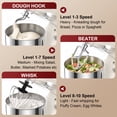 thumbnail image 5 of Honinst Stand Mixer, 4 QT 10+P Speeds with Tilt-Head Electric Mixer, 3-In-1 Kitchen Mixer with Dough Hook, Whisk, Beater, Bowl for Baking, Cake and Most Home Cooks, 5 of 8