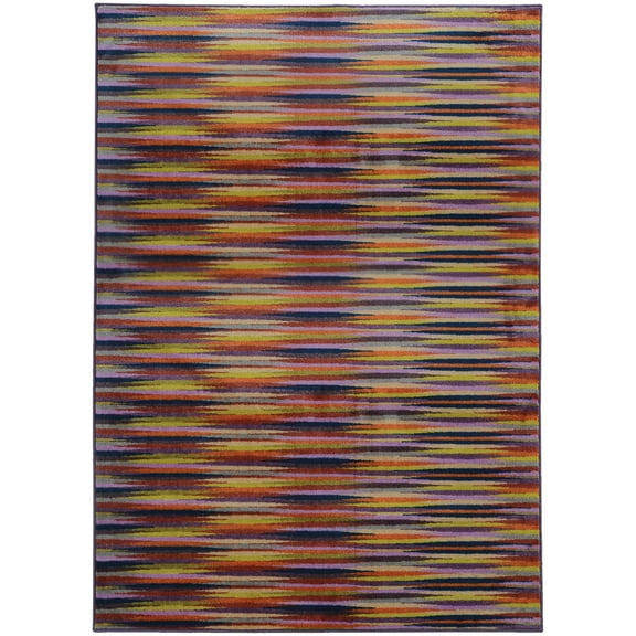 Pantone Prismatic Area Rug 75310 Navy Lines Bars 9' 8" x 12' 10" Rectangle