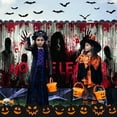 thumbnail image 4 of 13X6 ft Happy Halloween Garage Door Decoration Background Bloody NO One Leaves Splatter White Wall Photography Backdrop Horror Vampire Bloody Backdrops Party Banner Cover, 4 of 5