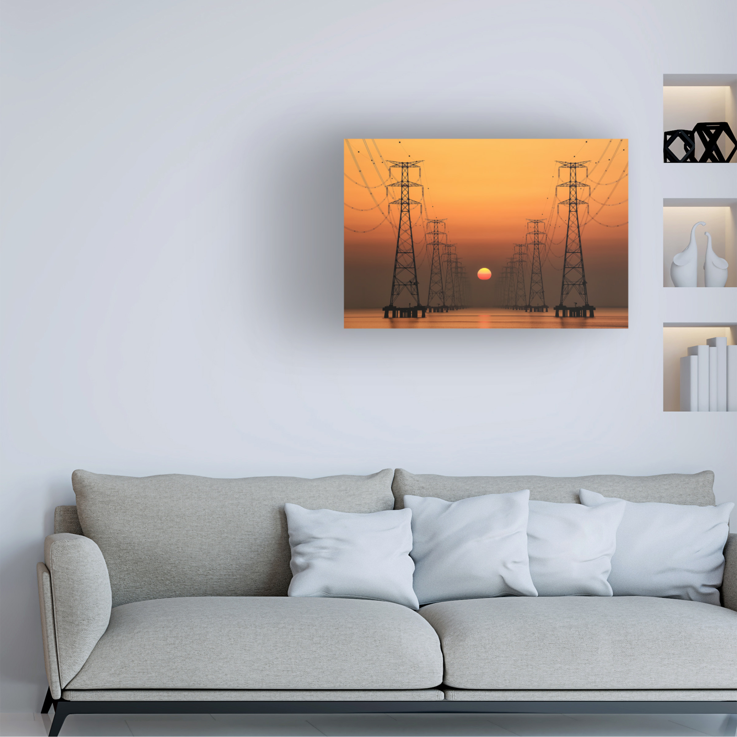 Trademark Fine Art Tiger Seo Power Line Canvas Wall Art - 22x32