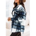 thumbnail image 2 of Asge Womens Casual Plaid Shacket Wool Blend Button Down Long Sleeve Shirt Fall Jacket Shackets, 2 of 10