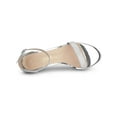 thumbnail image 4 of BLISSFUL STEP Women's Shoes Ankle Strap Open Toe Block Heel Glitter Party Sandals Silver 5.5, 4 of 8