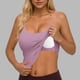 thumbnail image 2 of Camisetas de Cuello Sólido sin Mangas para las Mujeres Camisola Moda Casual Camisetas sin Mangas de Cuello en U de Longitud Regular para las Mujeres, 2 of 5