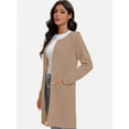 thumbnail image 6 of Women's Open Front Coatigan Sweater Long Sleeve Casual Knit Lapel Cardigan Coat with Pockets, 6 of 7