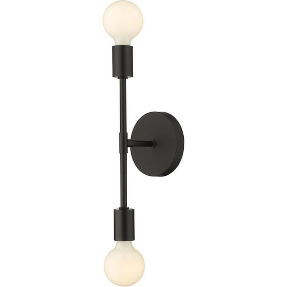 2 Light Wall Sconce in Sleek Style-14.75 inches Tall and 5 inches Wide-Matte Black Finish Bailey Street Home 372-Bel-4652328