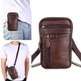 thumbnail image 6 of Men Leather Phone Pouch Belt Bag Shoulder Crossbody AU Waist Pack F3H6, 6 of 9