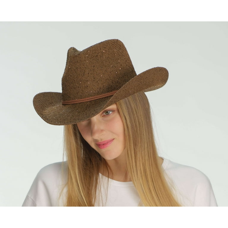 C.C Sparkly Sequin Cowboy Hat with Suede String Trim  display picture 3