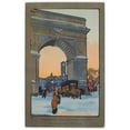 thumbnail image 2 of Rachael Robinson Elmer 13x18 Black Ornate Wood Framed Double Matted Museum Art Print Titled - Washington Arch at Winter Twilight (1914), 2 of 5