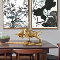 thumbnail image 3 of serony Modern Bull Figurine Statue Collection Feng Shui Crafts Office Bedroom Decor, 3 of 8