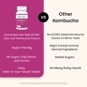 EZ Melts Dissolvable Sugar-Free Kombucha Tablets with SCOBY & Apple Cider Vinegar, Gut Health Supplements for Men & Women, Apple Berry Flavor - 60 Dissolvable Tablets (60 Servings)