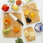 3-Piece Two-Tone Bamboo Serving and Cutting Board Set