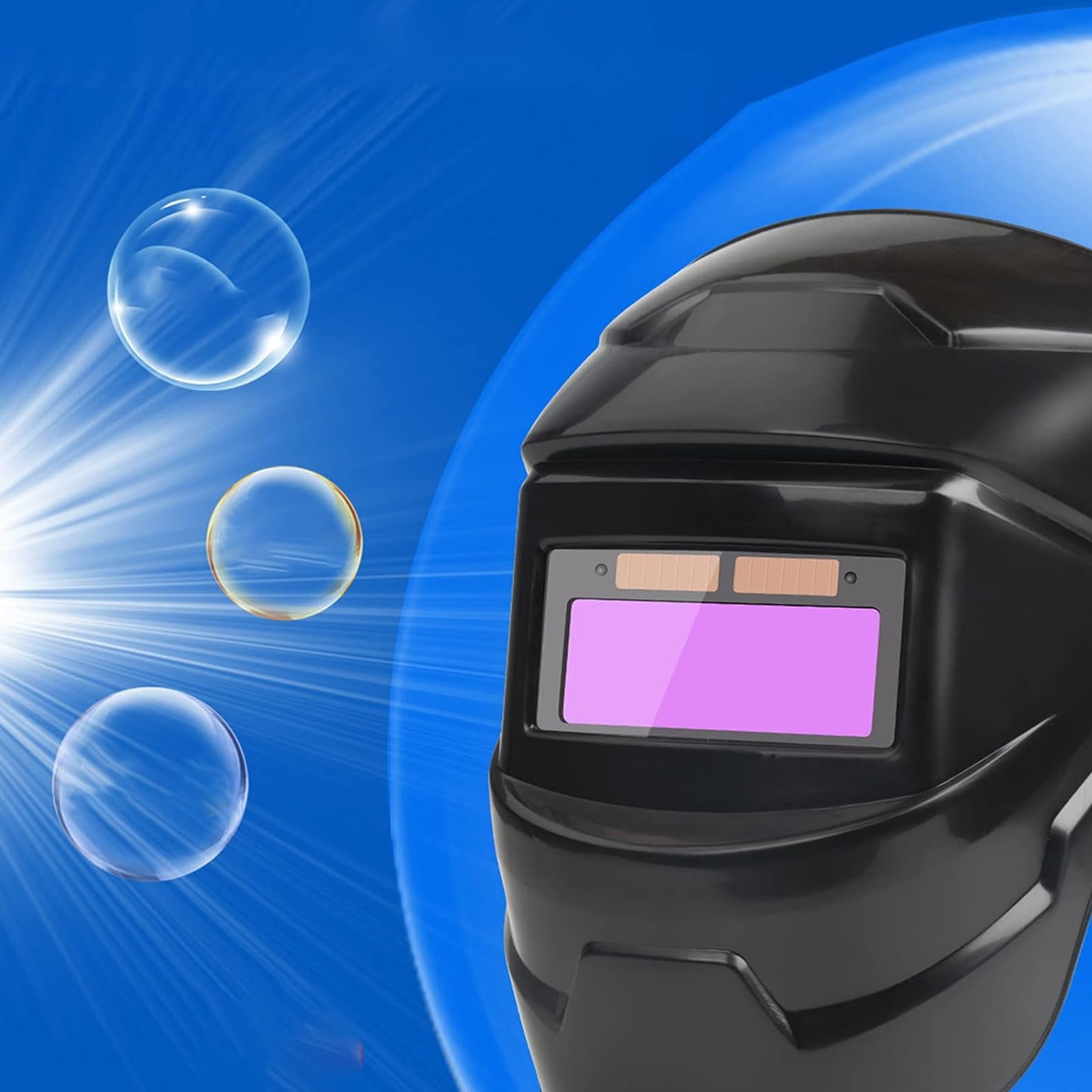 Sylvtty Auto Darkening Welding Helmet Blue Light Blocking Large Viewing Welding Hood Masque Wide Shade Welder Face Shield for TIG MIG ARC Grinding