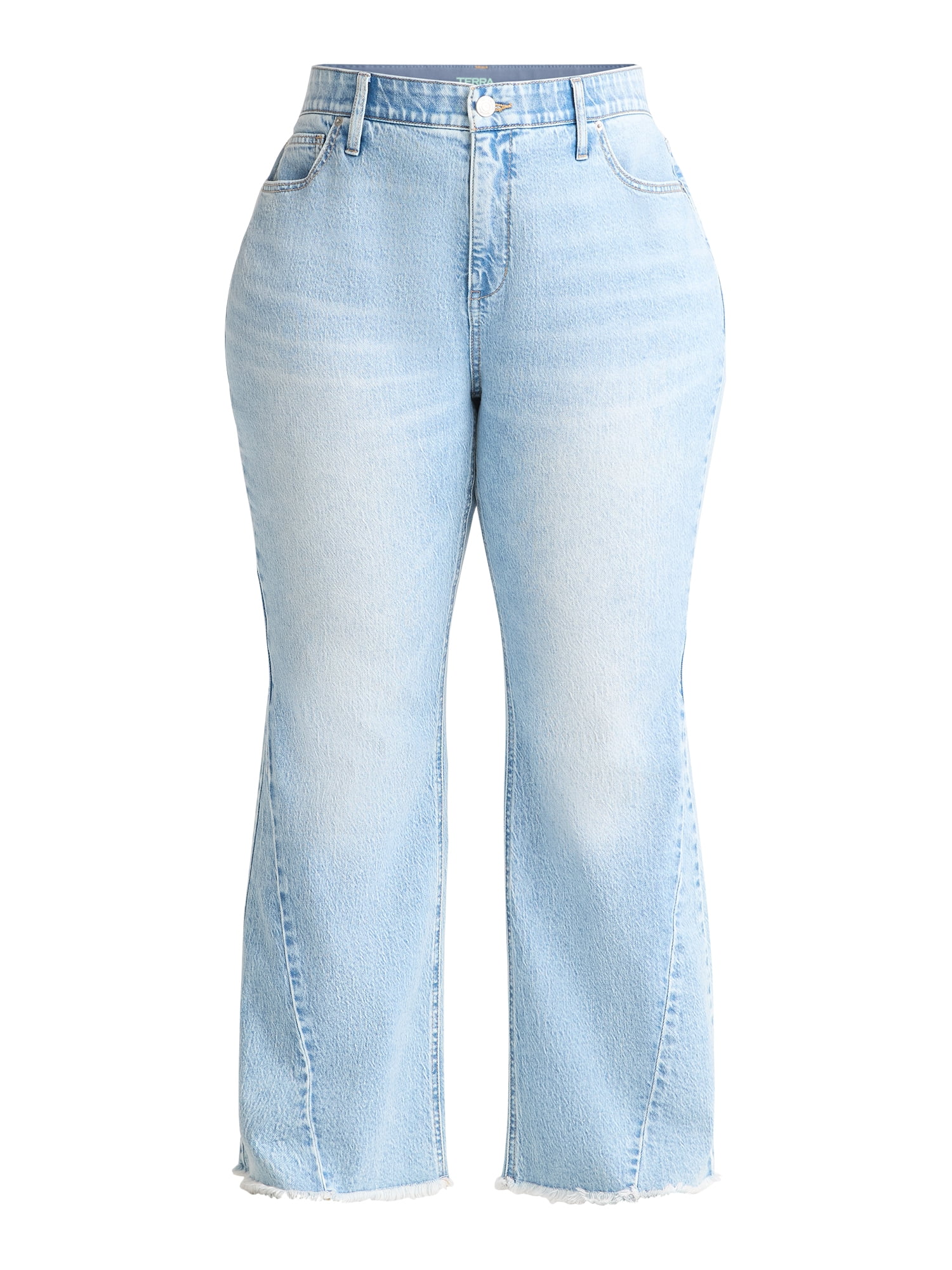 Terra & Sky Women's Plus Size High Rise Flare Jeans, 30" Inseam, Sizes 16W-28W
