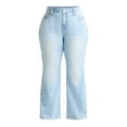 thumbnail image 5 of Terra & Sky Women's Plus Size High Rise Flare Jeans, 30" Inseam, Sizes 16W-28W, 5 of 5