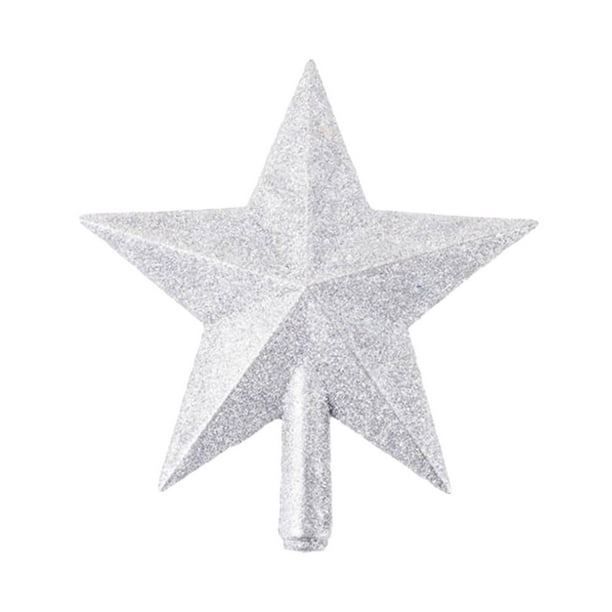 Adornos para la punta del árbol de Navidad, colgantes ligeros, ideales para fiestas. Plata