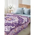 thumbnail image 5 of Twin XL Flat Sheet 66"x102", Purple Boho Soft Lightweight Bedding Flat Sheets Only, Ethnic Geometric Middle Century Art Brushed Microfiber Top Bed Sheet, Breathable StainResistant Bedsheets, 5 of 9
