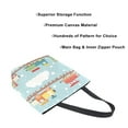 thumbnail image 3 of FORMRS Womens Canvas Tote Bag with Zipper Inner Pocket Shoulder Handbag, Red Trains Pattern, 3 of 7