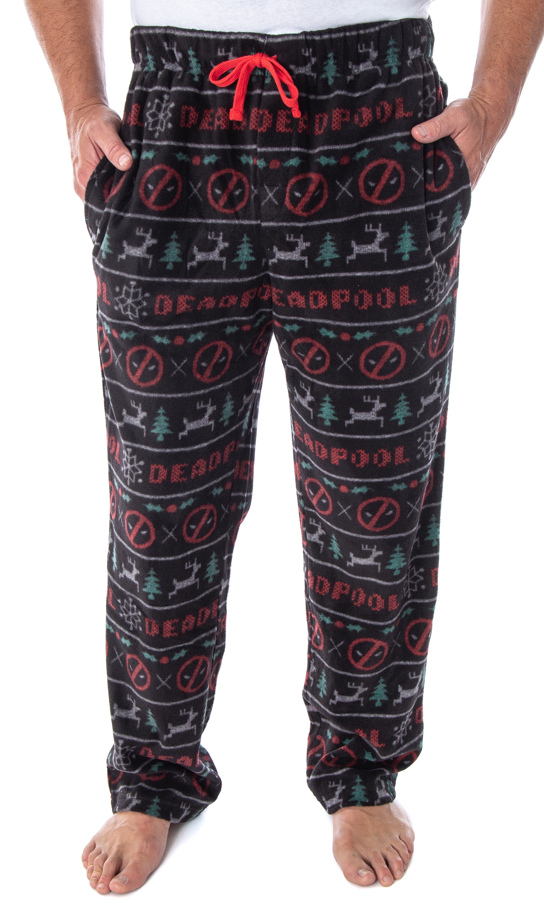 Mens Pyjamas Adults Lounge Pants Superhero Batman Christmas Cuffed Cotton Gift