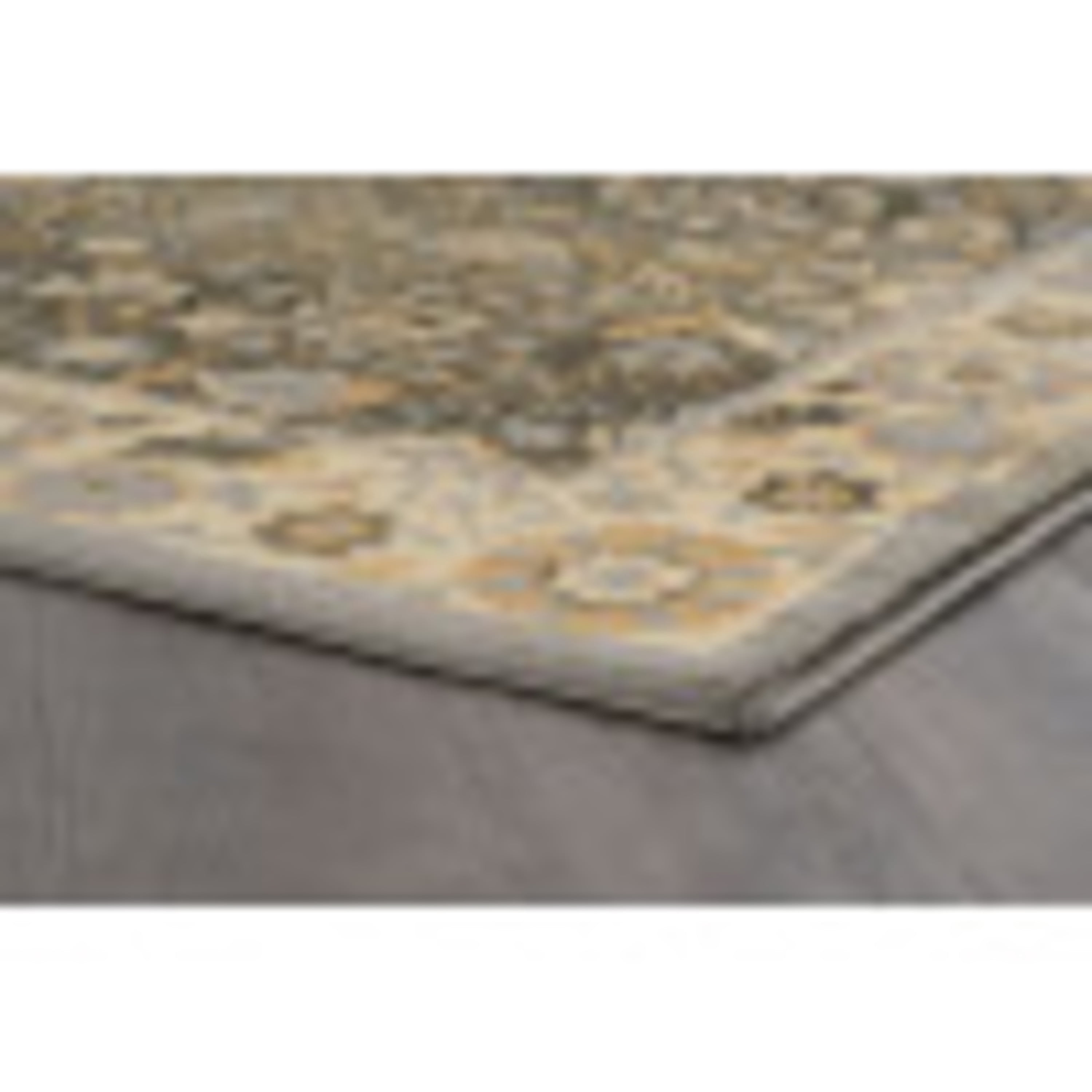 Traditional 5x7 Area Rug (5' x 7') Oriental Blue, Gold Living Room Easy to Clean