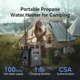 thumbnail image 4 of Ranein Portable Water Heater for Camping, Propane On-Demand Camp Water Heater with 4000mAh 1.5h Rechargeable Built-in Battery, Compact Outdoor Instant Hot Shower Heater, 4 of 8