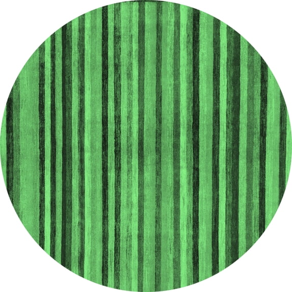 Ahgly Company Indoor Round Oriental Emerald Green Modern Area Rugs, 3' Round