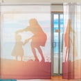 thumbnail image 2 of Floral Mather Daughter Walking Sunset Semi Sheer Curtains Window Voile Drapes Panels Treatment-55x78in for Living Room Bedroom Kids Room, 2 Pieces, 2 of 4