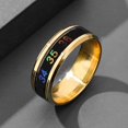 thumbnail image 5 of Gold12Temperature Anillo Titanio Acero Estado de ánimo Emoción Sensación Temperatura inteligente, 5 of 5