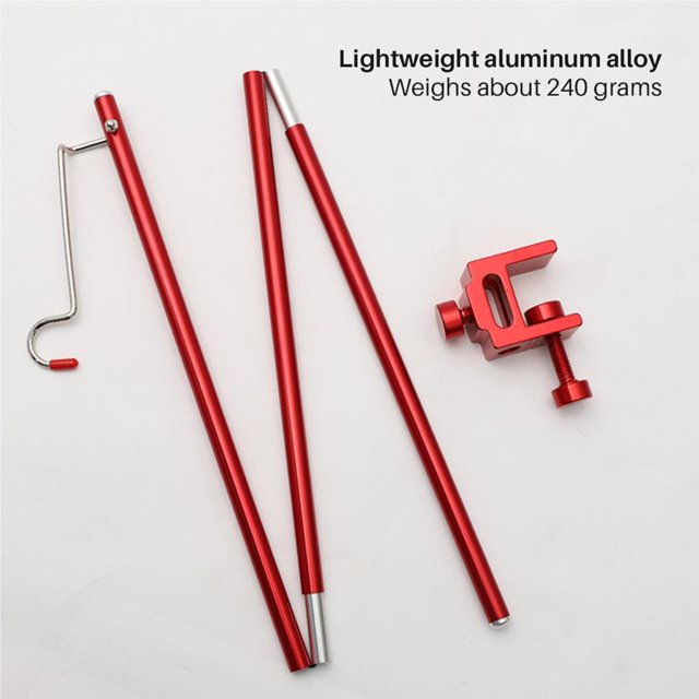 Maoww Lampe de Table de Camping Pliante, Mât de Lampe Portable Léger en Aluminium, Support de Lumière, Lanterne de Lampe pour Pique-Nique Randonnée Rouge