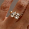 thumbnail image 2 of SHREENATHJEWELRY Emerald Cut Moissanite Engagement Ring Toi Et Moi Bridal Wedding Jewelry Yellow Gold Plated Prong Set Ring Personalized Gift For Her, 2 of 6