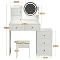 thumbnail image 4 of Makeup Vanity Desk with Mirror and Lights Dressing Table with 5 Drawers Bedroom Storage Cabinet, 4 of 6