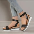 thumbnail image 5 of EQWLJWE Walking Sandals Women's Platform Sandals Casual Summer Comfortable Soft Sole High Heeled Wedges with Adjustable Buckle for Bar Club Birthday, 5 of 5
