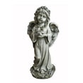 thumbnail image 2 of Hi-Line Angel Child Standing and Holding Bird Statue, 2 of 9
