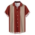 thumbnail image 5 of VSSSJ Men's Bowling Shirt Casual Short Sleeve Button Down Shirts Striped Color Block Vintage Summer Vacation Beach Collared Shirts Multicolor XXXL, 5 of 6