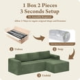 thumbnail image 4 of Modular Sectional Sofa Couches L-Shape Couch 3 Seat Modular Sofa Memory Foam Sectional Couches for Living Room, Cloud Couch with Oversized Chaise (Green Stripe, 94.5" Right Facing Chaise), 4 of 13