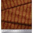thumbnail image 3 of Soimoi Red Cotton Duck Fabric Coconut Leaves Print Fabric by the Yard 42 Inch Wide, 3 of 3