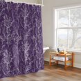 thumbnail image 4 of Violet Purple Shower Curtain, White Tree Branch Botanical Abstract Plant Leaves Waterproof Shower Curtain Set with 12 Hooks Lightweight Bath Curtains Fabric Bathroom Decor 60x72 Inches, 4 of 9
