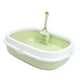 thumbnail image 2 of Caja de arena para gatos, bandeja de arena para mascotas con tapa abierta, resistente, fácil de limpiar, con cuchara, reutilizable, antisalpicaduras, fruta verde, 2 of 8