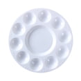 thumbnail image 2 of Bandeja de pintura de forma redonda de paleta de plástico blanco para sujetar y yeacher  Paleta, 2 of 6