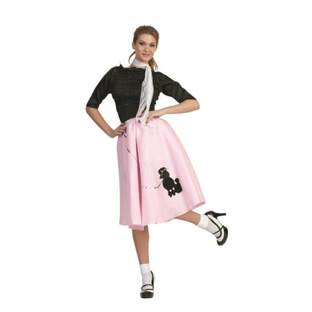 Pink Poodle Skirt 50's Scarf Sock Hop 1950's Retro Grease Sandra Dee Adult