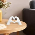thumbnail image 2 of Heart Hands Sculpture,  White Decor Living Room Accent Home, Cute Table Statue Love Decorations, Modern Art Sculpture Personalized Finger for Living Room, Wedding, Office Desktop, Cabinets, 2 of 5