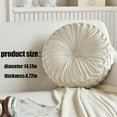 thumbnail image 5 of Round Throw Pillow Velvet Home Decoration Pleated Round Pillow Cushion for Couch Chair Bed Car Orange, 5 of 12