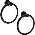 thumbnail image 1 of RARXTR Matte Black 2 Pack Towel Ring, Hand Towel Holder for Bathroom Kitchen Modern Rounded Base Wall Mount SUS304 Stainless Steel, 180° Rotation, 1 of 6