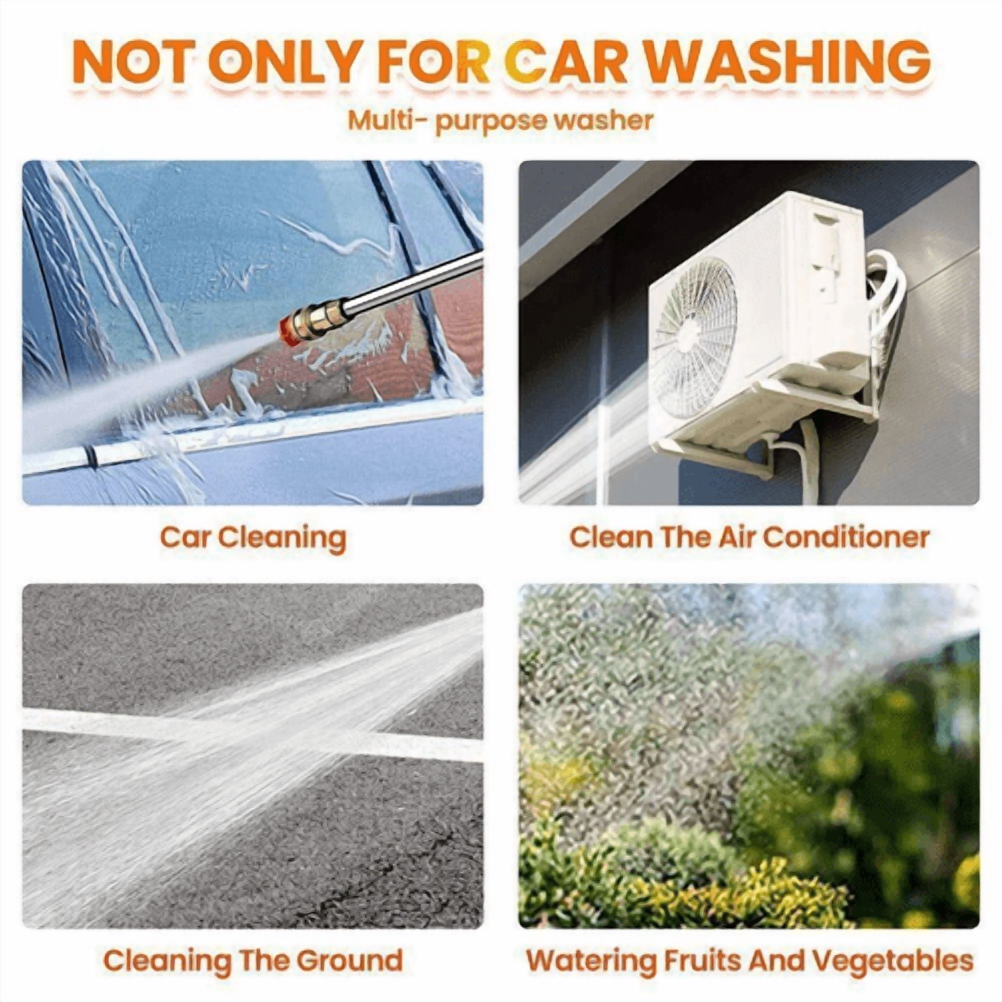 Portable Cordless Electric High Pressure Water Spray Gun Car Washer Cleaner Tool