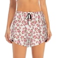 thumbnail image 2 of Fuzoiu Rose Flowers Print Women's Athletic Shorts, Double-Layer Running Shorts with Pocket,Women's Workout Shorts for Yoga, Gym, and Workouts-X-Large, 2 of 7