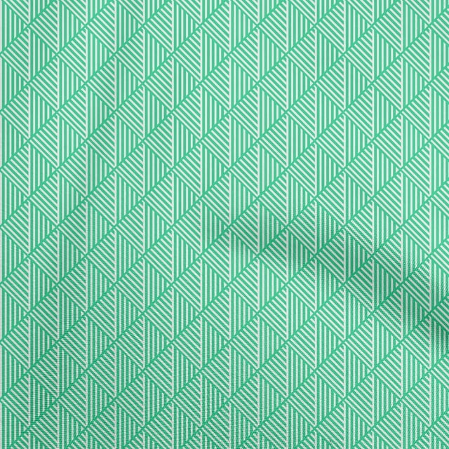 oneOone Cotton Poplin Green Fabric Geometric Craft Projects Decor Fabric Printed By The Yard 56 Inch Wide
