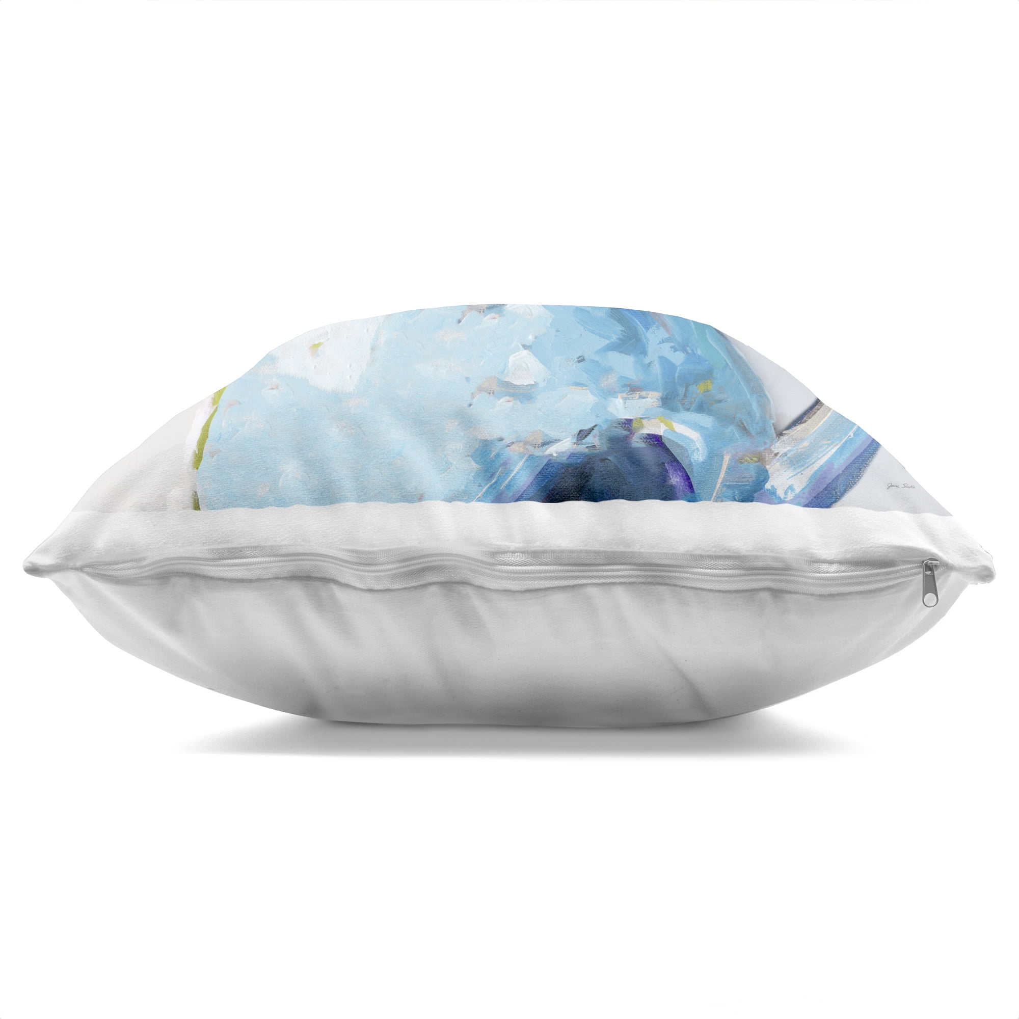 Stupell Industries Pink Daisies in Blue Vase Decorative Printed Throw Pillow, design by Jane Slivka