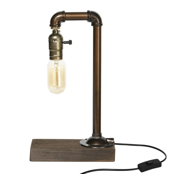 Retro Vintage Table Lamp- Industrial Loft Style Steam Punk Lamp Iron Piping Desk Lamp (Bulb Not Included)